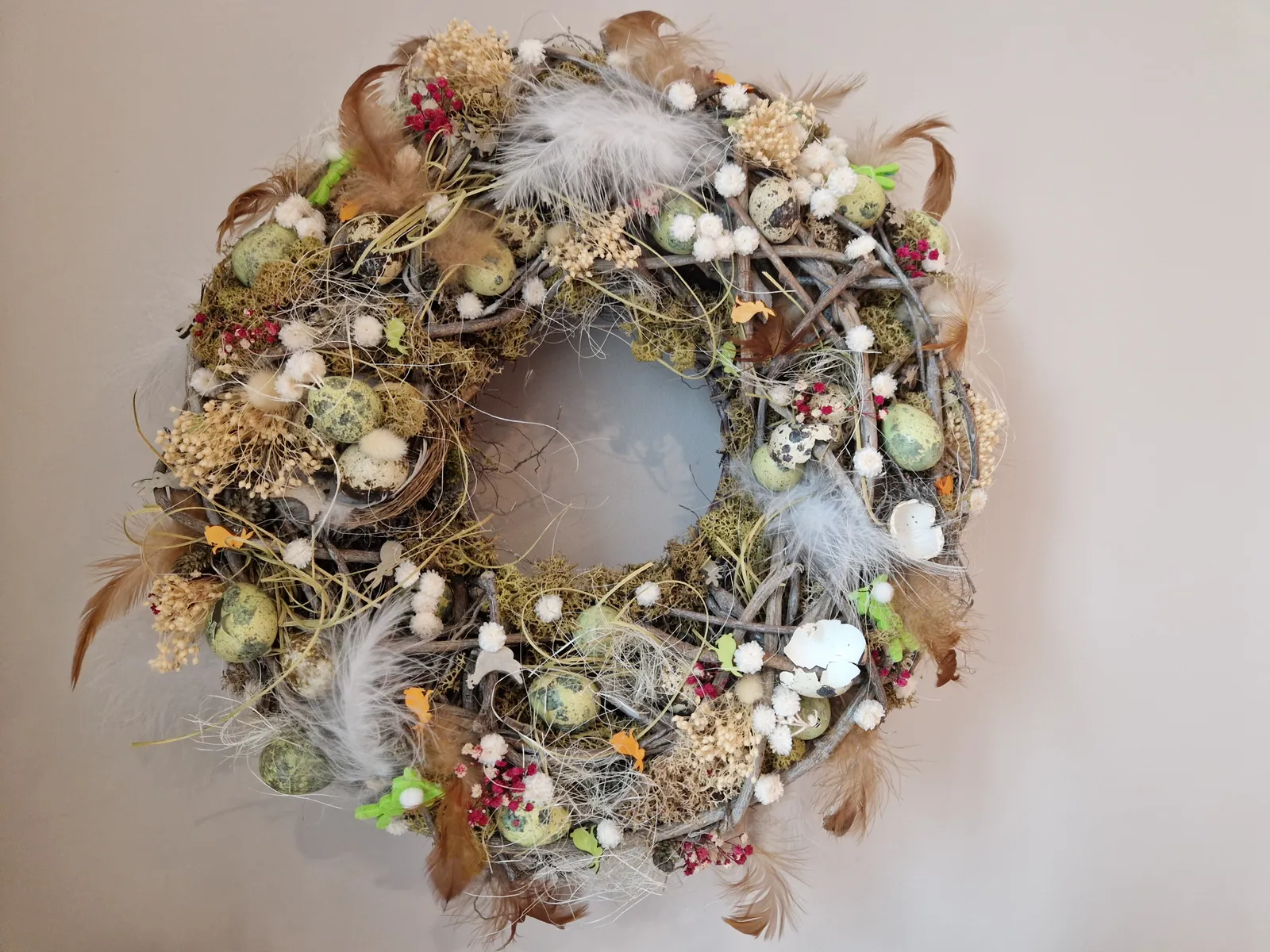 Couronne de Pâques séchée ton naturel