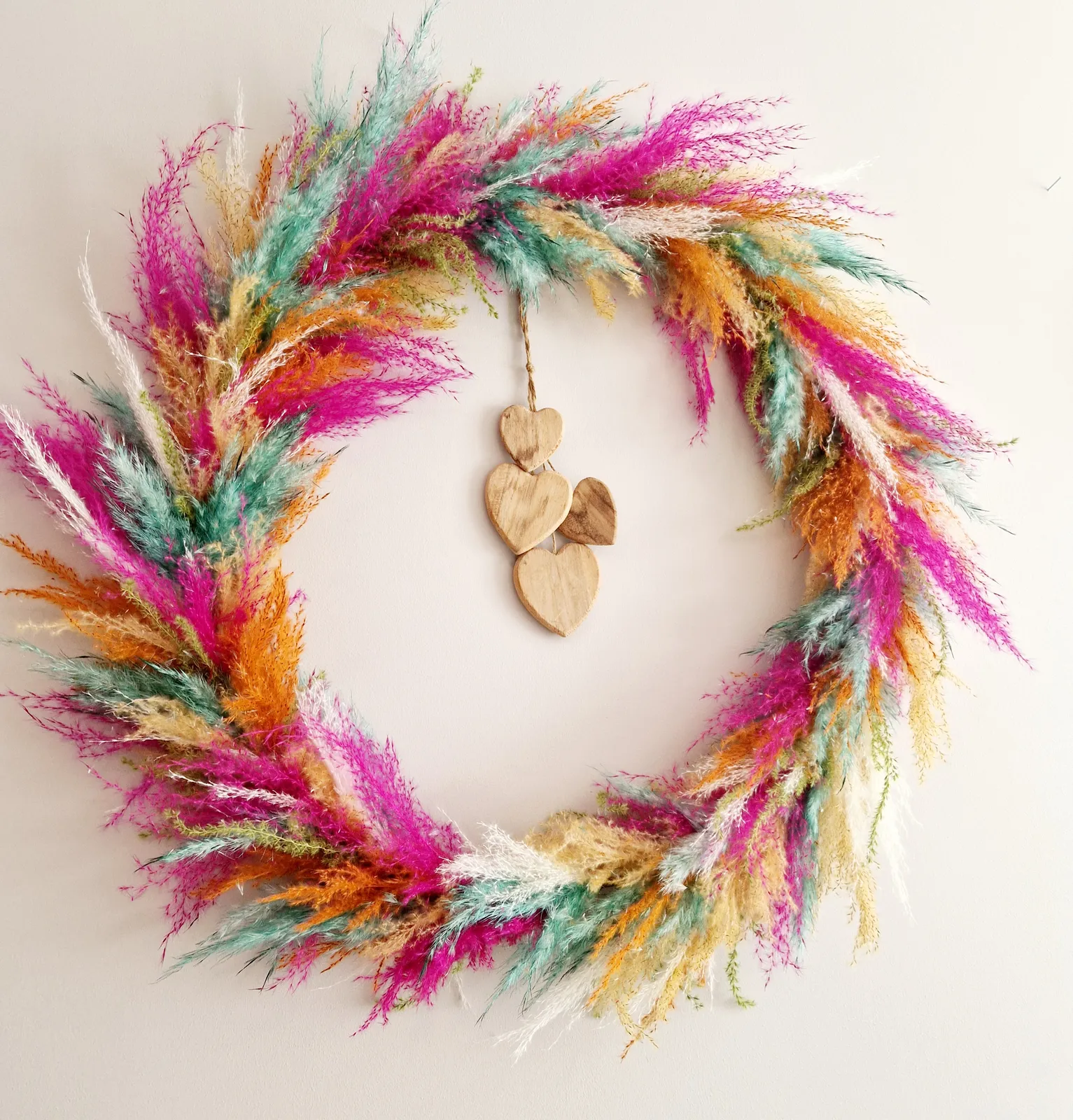 Couronne de pampa multicolore