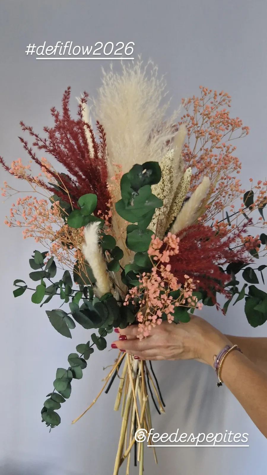 Bouquet séché aux accents terracotta