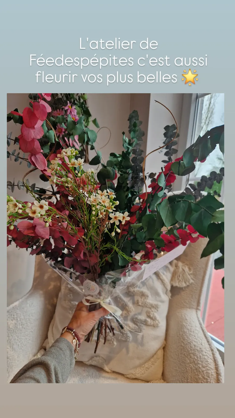 Bouquet fleuri aux tons gourmands