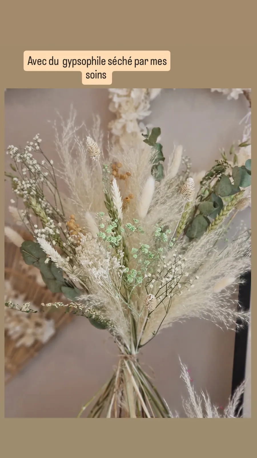 Bouquet de gypsophile séchée